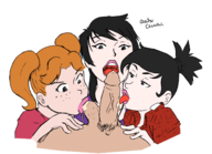 archie_andrews archie_comics artist:oozutsucannon captainsiearchive_(colors) fellatio jughead reggie_mantle rule_63 // 1412x1019 // 358KB