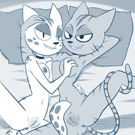 lonbluewolf nude orange_ringtail_thief skyrim_lockpick white_spottytail_mage // 1000x1000 // 371KB