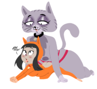 artist:dbaru artist:flaminhotcheatoes caturday kitty kitty_is_not_a_cat petal strap-on vaginal // 1556x1428 // 330KB