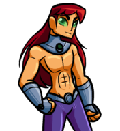 artist:frostedwarlock dc rule_63 starfire teen_titans // 1100x1199 // 380KB