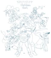 coc audrey_page black_rose connie_cosmos crimson_cat donna_dynamo golden_girl sarah_sterling silver_queen sorority_of_sentinels the_developing_adventures_of_golden_girl the_twins // 835x946 // 375KB