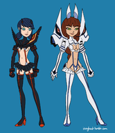 artist:ironghast cosplay junketsu kill_la_kill ladybug lila_rossi marinette_dupain-cheng miraculous_ladybug senketsu volpina // 1378x1592 // 672KB