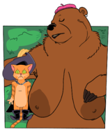 artist:dbaru caturday dreamworks mama_bear nude puss_in_boots shrek_(series) // 1207x1467 // 402KB