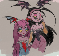 artist:kythos capcom cosplay crossovers darkstalkers fangora_dracula ghoul_school lilith_aensland morrigan_aensland scooby-doo sibella the_baskervilles // 696x660 // 749KB