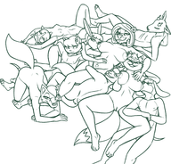 annie_hill artist:redout bobby_beagle clarissa_chipmunk counting_cougar craig_capri daniel_deer jimmy_corsac josh_kass mallory_renard nude original_character presenting tuff_puppy // 2622x2508 // 2.0MB