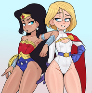 artist:rukisan dc justice_league power_girl wonder_loli wonder_woman // 1650x1660 // 913KB