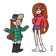 artist:lhk cosplay gravity_falls mabel_pines wendy_corduroy // 599x599 // 70KB