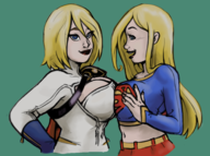 artist:yoto bosom_buddies colors_by_anonymous dc kara_zor-el power_girl supergirl // 1378x1026 // 1.0MB