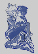 adrien_agreste ass_grab chat_noir crossovers dc dick_grayson miraculous_ladybug nightwing // 699x1000 // 545KB