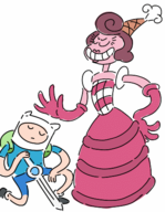 adventure_time animated baroness_von_bon_bon crossovers cuphead_(series) finn_mertens // 350x450 // 157KB