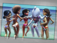 3below artist:mlkppy ass_grab claire_nuñez darci_scott mary_wang princess_aja shannon_longhannon tales_of_arcadia trollhunters // 923x701 // 811KB