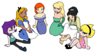 alice alice_in_wonderland artist:ian_comics avatar:_the_last_airbender ben_10 crossovers disney gaz_membrane gravity_falls gwen_tennyson invader_zim mandy ms._co_2025 pacifica_northwest the_grim_adventures_of_billy_&_mandy toph_beifong // 1920x1080 // 520KB