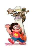 crossovers ponpon regular_show rigby steven_quartz_universe steven_universe // 600x900 // 233KB