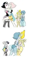 artist:carelessdoodler blue_pearl colors_by_anonymous comics pearl steven_universe yellow_pearl // 522x1024 // 280KB
