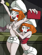 artist:dboy batman_beyond boob_grope dc dee_dee deidre_dennis delia_dennis hands_covering_breasts selfie topless // 550x712 // 54KB