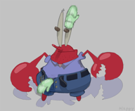 artist:mlkppy mr._krabs spongebob_squarepants_(series) // 455x375 // 92KB