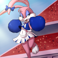 artist:chochi babs_bunny cheerleader looney_tunes tiny_toon_adventures // 1024x1024 // 774KB