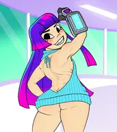 artist:hatebit glitch_techs miko_kubota virgin_killer_sweater // 1600x1800 // 1.1MB