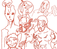 artist:terrible_the_drawfag cosplay drax groot guardians_of_the_galaxy it's_always_sunny marvel rocket_raccoon ronan_the_accuser star-lord // 1400x1200 // 520KB