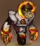 artist:xdraws darkwing_duck disney ducktales fenton_crackshell fusion ghost_rider gizmoduck marvel // 886x1024 // 350KB