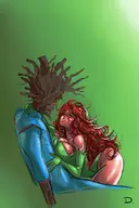 artist:d1975 dc groot guardians_of_the_galaxy marvel poison_ivy // 900x1350 // 631KB