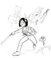 artist:dravotnogg crossovers dark_horse dc katana usagi_yojimbo // 1236x1406 // 601KB