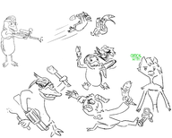 blitz crossovers dreamworks helluva_boss kowalski loona madagascar millie_knolastname moxxie_knolastname private rico skipper // 2500x2000 // 897KB