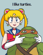 artist:diko_mics crossovers michelangelo pretty_guardian_sailor_moon sailor_moon teenage_mutant_ninja_turtles // 1565x2000 // 336KB