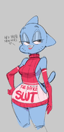 artist:dbaru nicole_watterson the_amazing_world_of_gumball virgin_killer_sweater // 516x1058 // 208KB