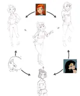 artist:hatebit avatar:_the_last_airbender ben_10 dc fusion gwen_tennyson jinora the_legend_of_korra wonder_loli wonder_woman // 1000x1200 // 288KB