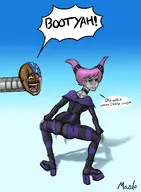 artist:mr-mazdo cyborg dc jinx teen_titans // 1098x1500 // 608KB