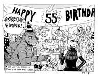 crossovers gamera ginormica godzilla godzilla_(series) hedorah jet_jaguar king_ghidorah king_kong kong megazord monsters_vs_aliens power_rangers ultraman // 844x652 // 264KB