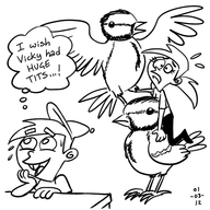 artist:lhk fairly_oddparents timmy_turner vicky // 600x600 // 129KB