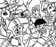 artist:pissed_off_fat_guy crossovers macarthur miss_officer miss_officer_and_mr._truffles mr._truffles sanders total_drama // 1800x1500 // 987KB