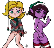 artist:verbasan bottomless candy_smalls crossovers elf_(series) jovie nude santa_inc. // 2638x2347 // 193KB