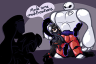 artist:frostedwarlock baymax big_hero_6 go-go_tomago hiro_hamada honey_lemon marvel rule_63 // 1200x800 // 248KB