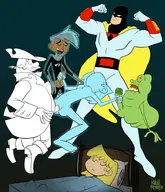 artist:knullmannen crossovers danny_fenton danny_phantom fellatio ghostbusters handjob lori_loud mudsy slimer space_ghost space_ghost_(series) the_funky_phantom the_loud_house vaginal // 800x933 // 491KB