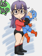 arale_norimaki captain_america cosplay crossovers dr_slump kaze_fukeba_nanashi marvel ms._marvel steve_rogers // 900x1200 // 767KB