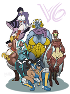 coc arctic_vice artist:lefthandblack aurora_vice backfire chicken_divine lefthandblack ms._d'meanor nuclear_rex scarab_girl violet_d'meanor vixen_six // 2100x2800 // 2.9MB