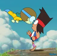 artist:bigtyme dendy ko ok_ko!_let's_be_heroes parody ponyo // 1290x1261 // 197KB