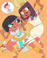 artist:terrible_the_drawfag cleopatra mr._peabody queen_hatshepsut sherman the_mr._peabody_&_sherman_show zeigram_(colors) // 639x799 // 409KB