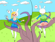 adventure_time feather-coat fionna_campbell spanking tentacles // 1299x995 // 829KB