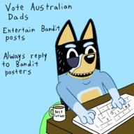 artist:halfdime bandit_heeler bluey mr._colympus_2023 parody // 2000x2000 // 705KB