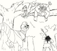 artist:grim crossovers fang primal spear tetram trolls_of_troy waha // 1232x1110 // 63KB