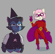 alley-kat-abra artist:stupidgnoll captain_carrot_and_his_amazing_zoo_crew caturday cosplay crossovers summer_camp_island susie wardrobe_malfunction // 1783x1754 // 815KB