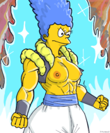 artist:haloluli cosplay dragon_ball gogeta marge_simpson the_simpsons // 2100x2550 // 2.7MB