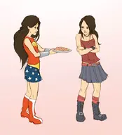 artist:scarlett crossovers dc diana_prince laura_kinney marvel wonder_woman x-23 x-men // 816x900 // 113KB