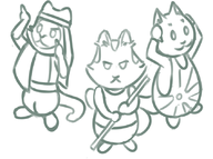 artist:redout breaking_cat_news caturday cosplay elvis lupin puck rob_van_dam sabu sandman wwe // 842x628 // 224KB