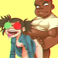 ahegao artist:enf-lover bottomless gorillaz noodle russel_hobbs // 1300x1300 // 310KB