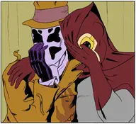 artist:corndog dan_dreiberg dc laughing_girls nite_owl parody rorschach watchmen // 1280x1166 // 639KB